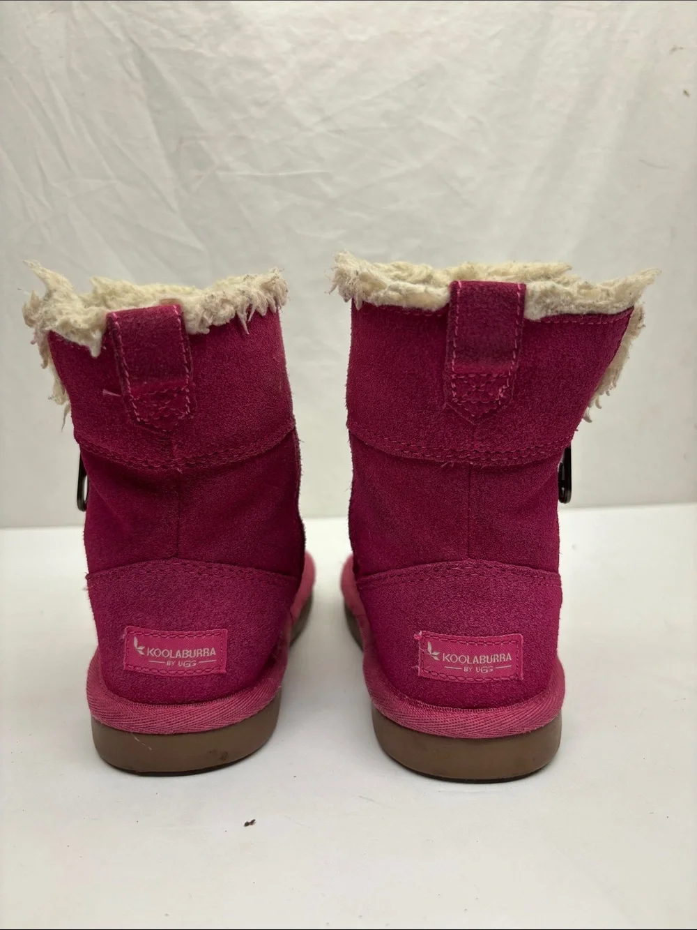 Koolaburra by Ugg Fuchsia Suede Winter Booties, SZ 8 toddler girl, box 73